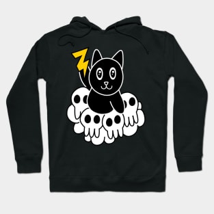 Black Cat Thunder Skulls Hoodie